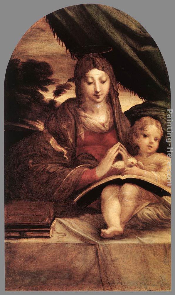 Madonna and Child painting - Parmigianino Madonna and Child art painting
